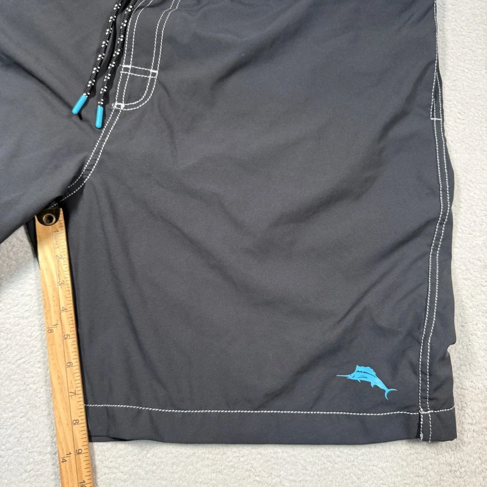 Tommy Bahama Board Shorts Mens 2XLB Black Recycled Cargo Swim Trunks Marlin Logo